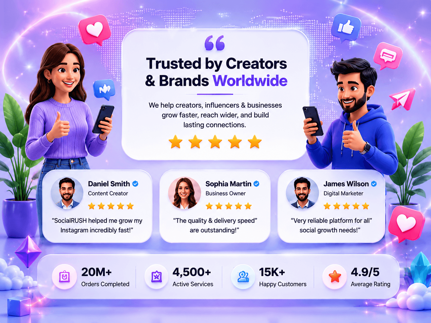 SocialRUSH trusted growth platform